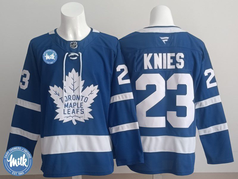 Men 2025 Toronto Maple Leafs #23 Knies Blue Fanatics Home Premium NHL Jersey style 3->toronto maple leafs->NHL Jersey